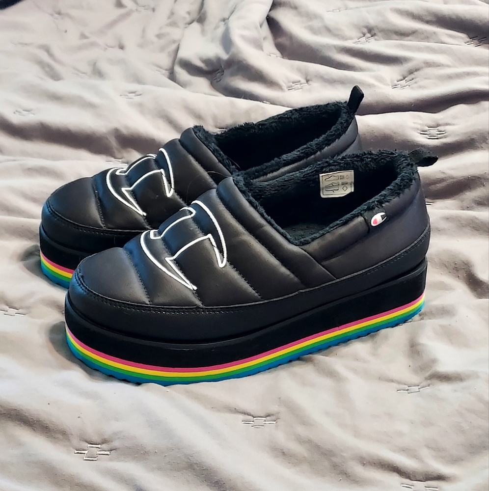 Champion Hot Stuff Womens Shoes Puffer Platform Black 8 Athlesure Preppy  Boho